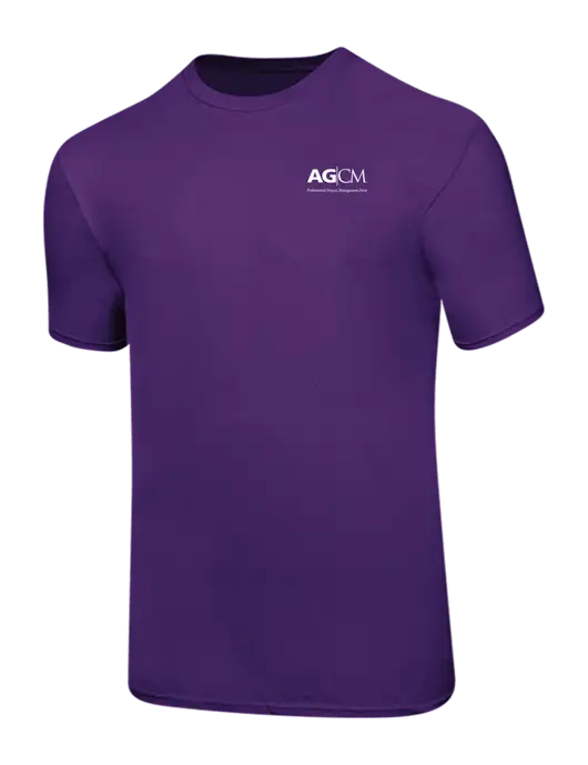 Ring Spun Purple 4.5 oz T-Shirt w/AG|CM Logo