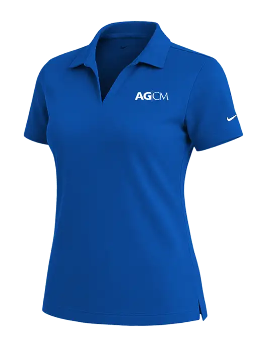 NIKE Royal Womens Dri-Fit Micro Pique Polo w/AG|CM Logo