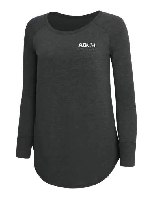 Womens Perfect Wide Collar Tunic Tri-Blend Black Frost 4.5 oz T-Shirt w/AG|CM Logo