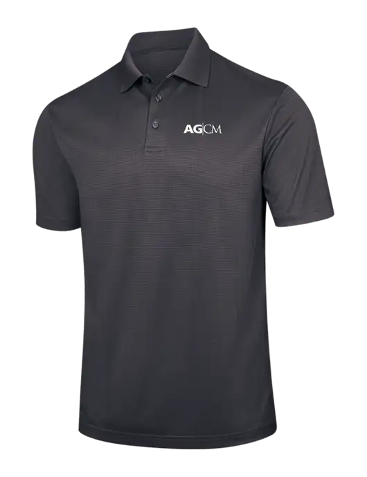 Dark Grey Performance Fine Jacquard Polo w/AG|CM Logo