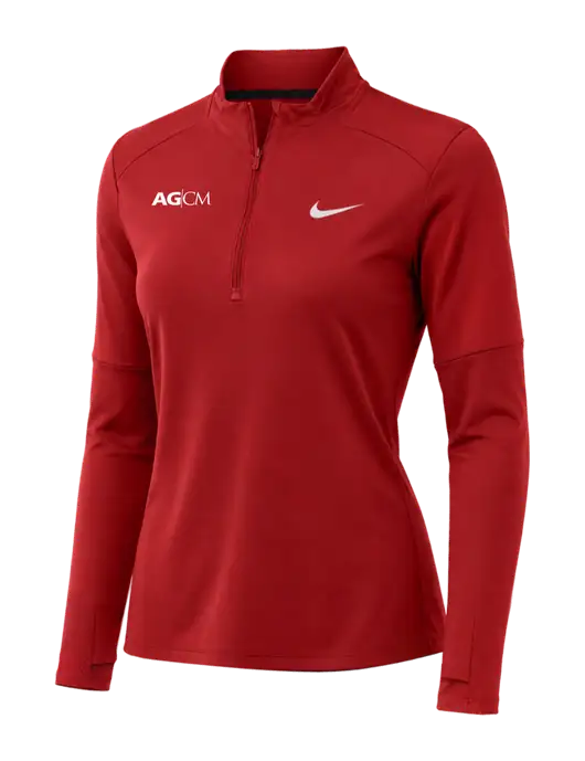 Nike Red Womens Dri-FIT Element 1/2-Zip Pullover w/AG|CM Logo