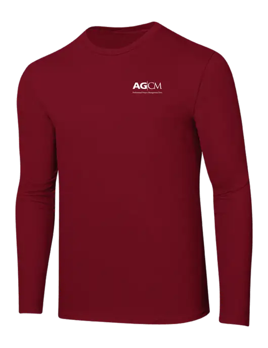Ring Spun Cardinal 4.5 oz Long Sleeve T-Shirt w/AG|CM Logo