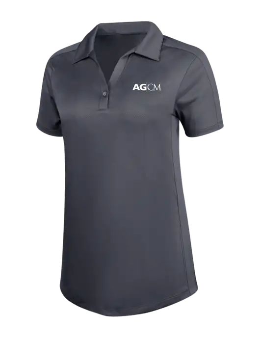 Womens Dark Grey Diamond Jacquard Polo w/AG|CM Logo