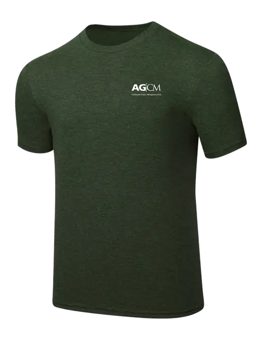 Simply Soft Heathered Forest Green 4.5oz  Poly/Combed Ring Spun Cotton T-Shirt w/AG|CM Logo