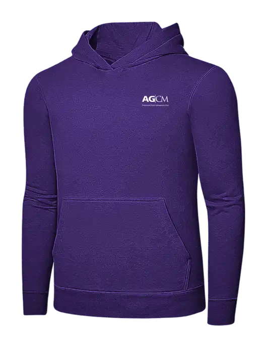 Purple 7.8 oz Ring Spun Hooded Sweatshirt w/AG|CM Logo