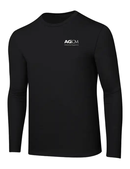 Ring Spun Jet Black 4.5 oz Long Sleeve T-Shirt w/AG|CM Logo