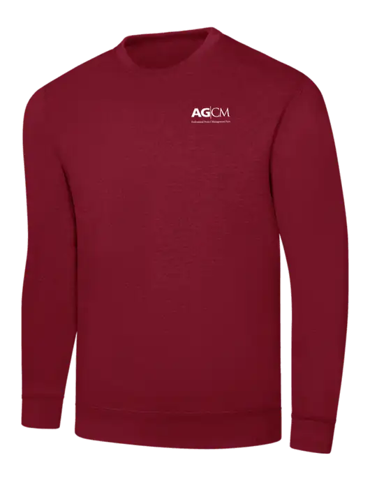 Dark Cardinal 8.5 oz Ring Spun Crew Sweatshirt w/AG|CM Logo
