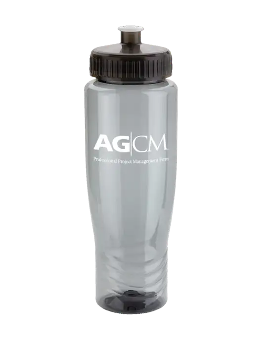 Roam Smoke 28 oz Eco-Polyclear Bottle with Push Pull Lid w/AG|CM Logo