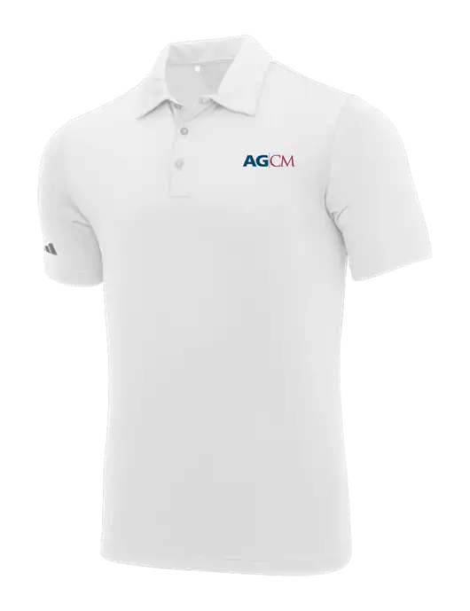 Adidas White Ultimate Solid Polo w/AG|CM Logo