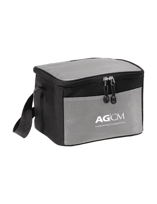 6 Can Grey/Black Cube Cooler w/AG|CM Logo