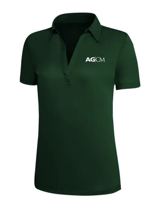 Dark Green Silk Touch Womens Performance Polo w/AG|CM Logo