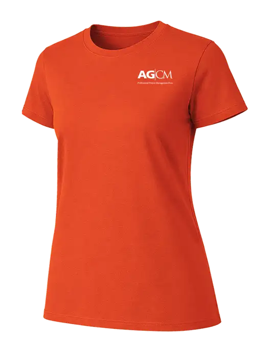 Womens Ring Spun Orange 4.5 oz T-Shirt w/AG|CM Logo