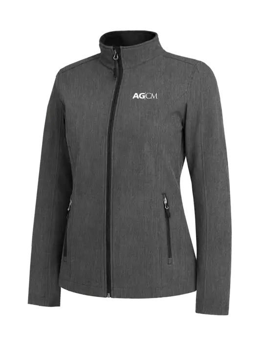 Medium Grey Heather Womens Core Soft Shell Jacket w/AG|CM Logo