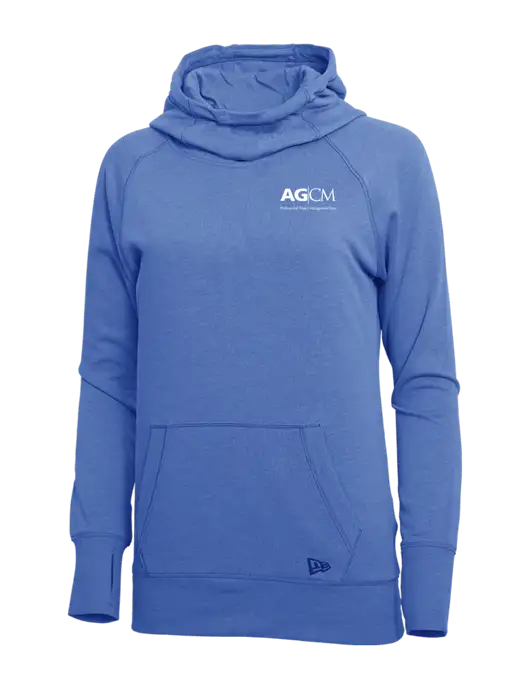 New Era Royal Heather Womens Tri-Blend Fleece Pullover Hoodie w/AG|CM Logo