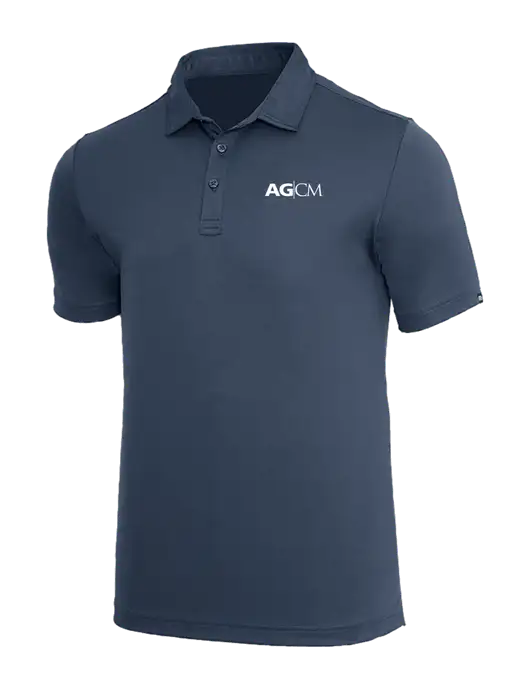 TravisMathew Dark Slate Blue Coto Performance Polo w/AG|CM Logo