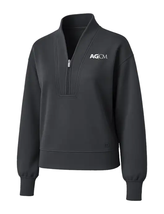 OGIO Womens Dark Grey Transcend 1/4-Zip w/AG|CM Logo