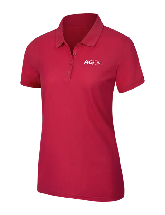 Red Womens Core Classic Pique Polo w/AG|CM Logo
