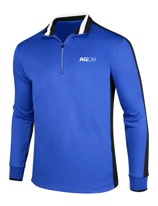 NIKE Game Royal/Black/White Dry-Fit 1/2 Zip Cover-Up w/AG|CM Logo