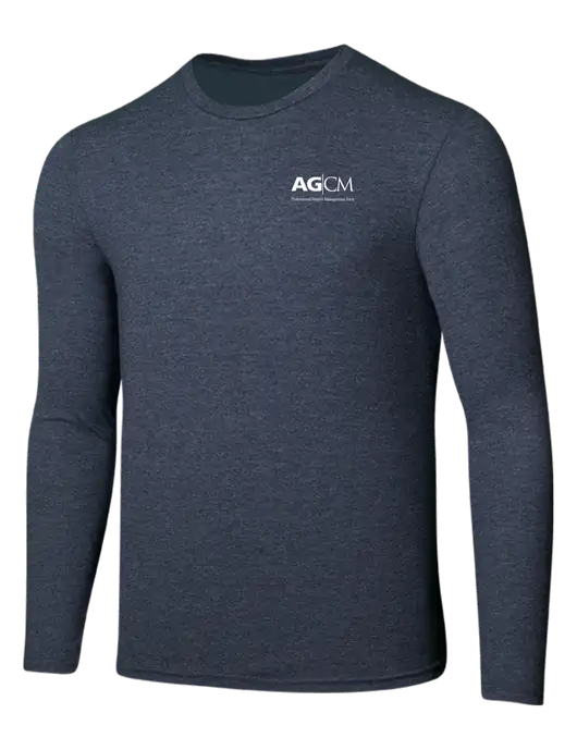 Seriously Soft Heathered Navy Long Sleeve T-Shirt w/AG|CM Logo