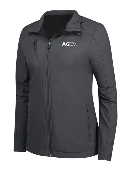 Dark Grey Womens Welded Softshell Jacket w/AG|CM Logo