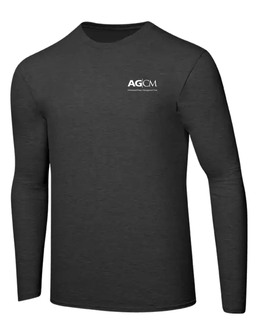 Ring Spun Dark Heather Grey 4.5 oz Long Sleeve T-Shirt w/AG|CM Logo