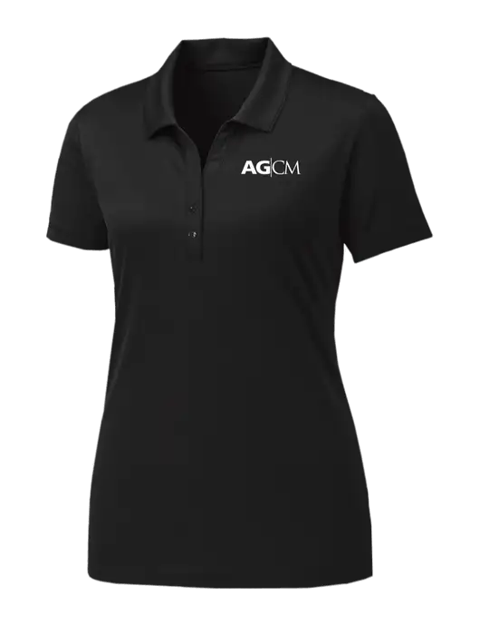 Womens Black PosiCharge Competitor Polo w/AG|CM Logo