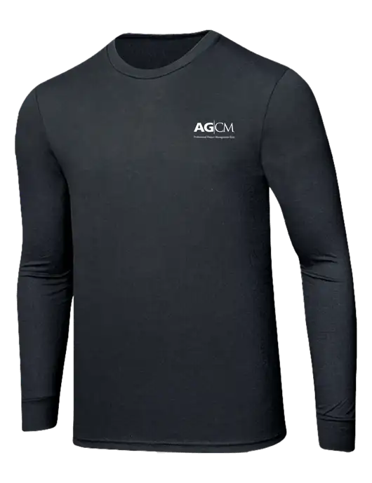 Simply Soft Long Sleeve Black Frost 4.5 oz, Poly/Combed Ring Spun Cotton T-Shirt w/AG|CM Logo