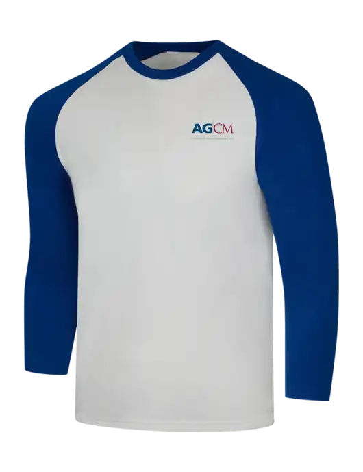 Simply Soft 3/4 Sleeve Dark Royal/White Ring Spun Cotton T-Shirt w/AG|CM Logo