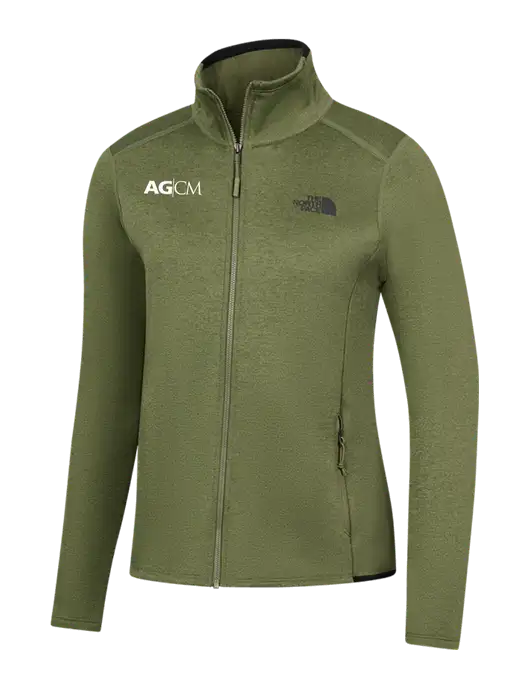 The North Face Womens Olive Heather Skyline Full-Zip Fleece Jacket w/AG|CM Logo