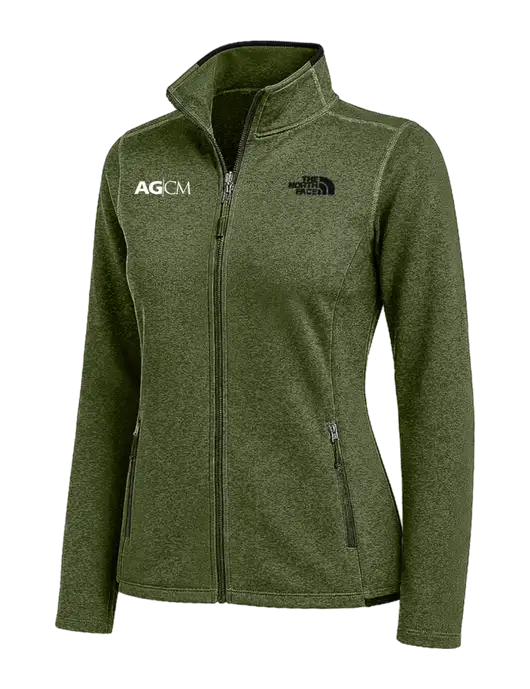 The North Face Womens Olive Heather Skyline Full-Zip Fleece Jacket w/AG|CM Logo