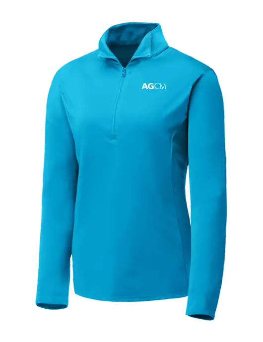 Sapphire Blue Womens Posicharge Competitor ¼ Zip Pullover w/AG|CM Logo