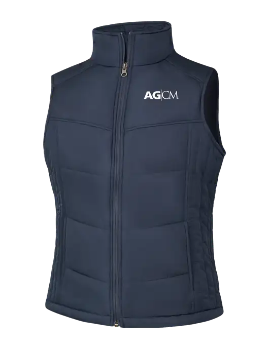  Womens Dark Slate/Black Puffy Vest w/AG|CM Logo