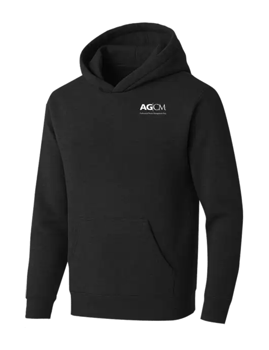 BELLA+CANVAS Black Heather Sponge Fleece Pullover Hoodie w/AG|CM Logo