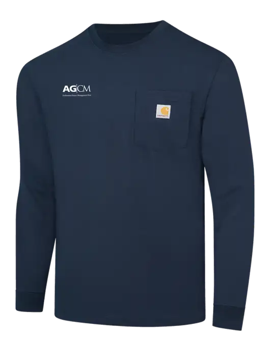Carhartt Navy Workwear Pocket Long Sleeve T-Shirt w/AG|CM Logo