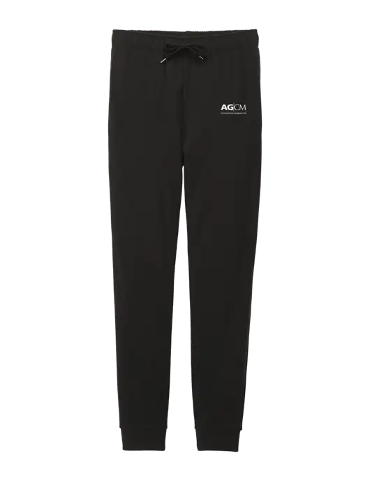 District Womens Black Mid-Rise Fleece Jogger w/AG|CM Logo