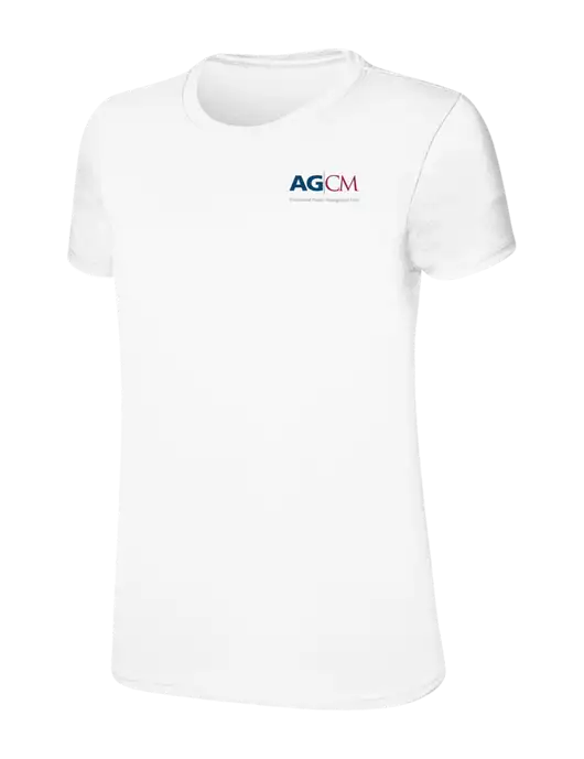 Womens Ring Spun White 4.5 oz T-Shirt w/AG|CM Logo