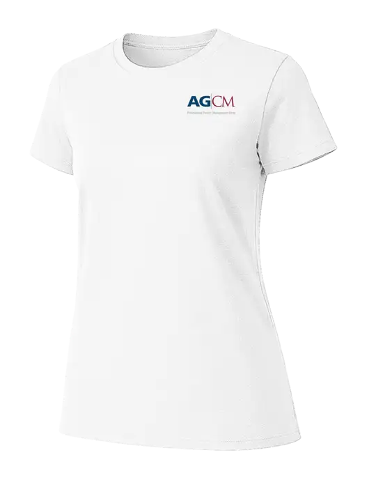 Womens Ring Spun White 4.5 oz T-Shirt w/AG|CM Logo