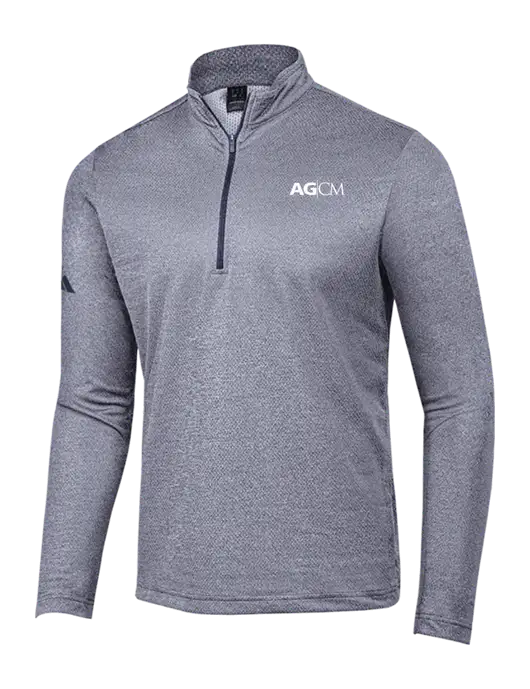 Adidas Navy Melange Space Dyed Quarter-Zip Pullover w/AG|CM Logo