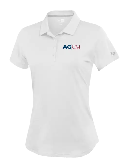 New Era Womens Power White Polo w/AG|CM Logo
