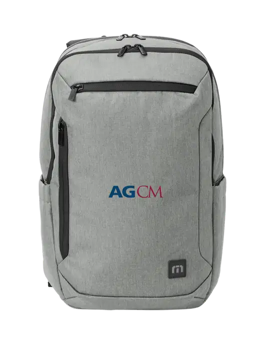 TravisMathew Light Grey Heather Duration Backpack w/AG|CM Logo