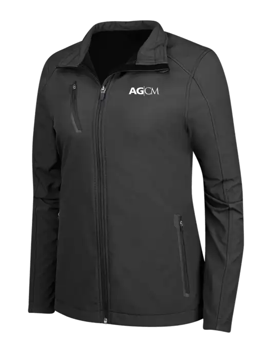 Black Womens Welded Softshell Jacket w/AG|CM Logo