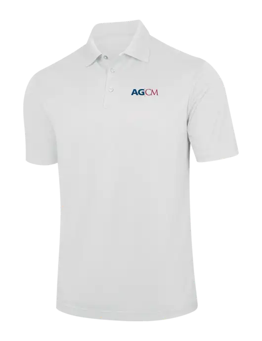 White Performance Fine Jacquard Polo w/AG|CM Logo