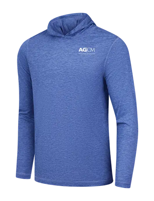 Luxury Active Royal Heather Lightweight Tri-Blend Wicking Long Sleeve Hoodie w/AG|CM Logo