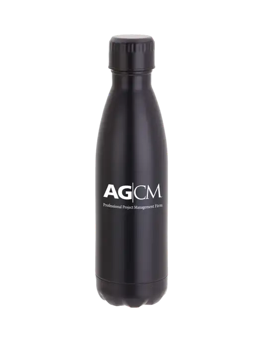 City Go Matte Black 17 oz Insulated Bottle w/AG|CM Logo