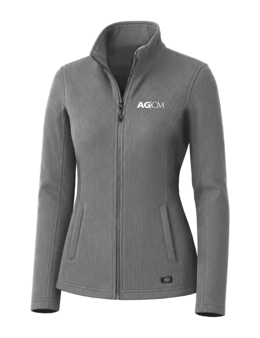 OGIO Medium Grey Womens Grit Fleece Jacket w/AG|CM Logo