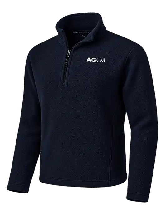 Navy Fleece 1/4-Zip Pullover w/AG|CM Logo