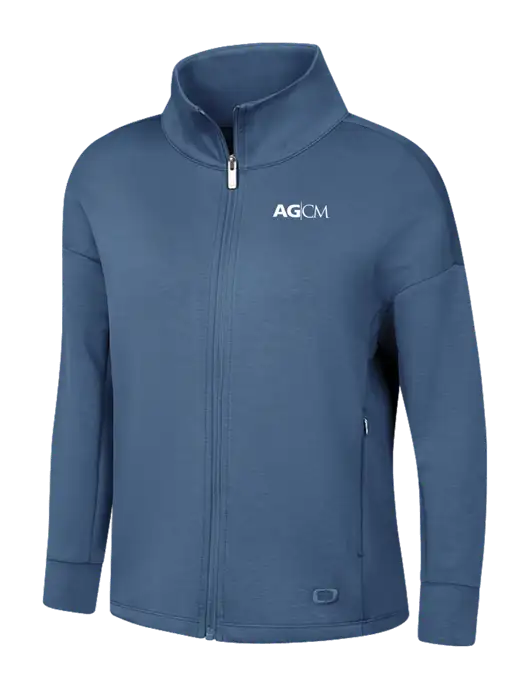 OGIO Womens Light Slate Blue Transcend Full-Zip w/AG|CM Logo