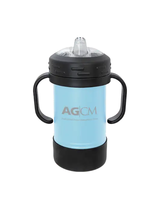 Polar Camel 10 oz Powder Coated Light Blue Sippy Cup w/AG|CM Logo