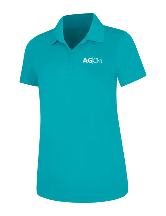 Light Teal Womens Dry Zone UV Mesh Polo w/AG|CM Logo