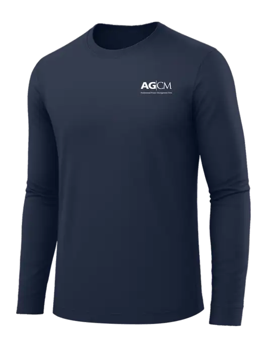 Long Sleeve Navy PosiCharge Competitor Tee w/AG|CM Logo